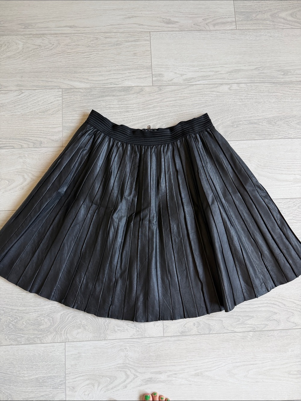 ASOS Leather Pleated Circle Skirt